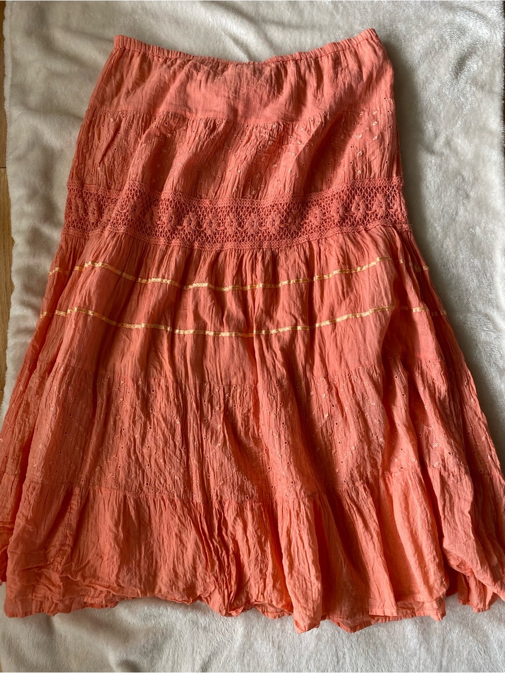 Vintage coral maxi skirt